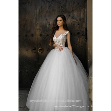 Vestidos de Noiva Ball Gown Luxury Full Pearls Wedding Dress Puffy 2017 Wedding Dresses MW2190